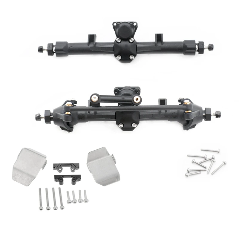 

Metal Complete Front And Rear Axle Set Spare Parts Accessories Kit With Axle Armor For 1/24 RC Crawler Car Axial SCX24 Deadbolt