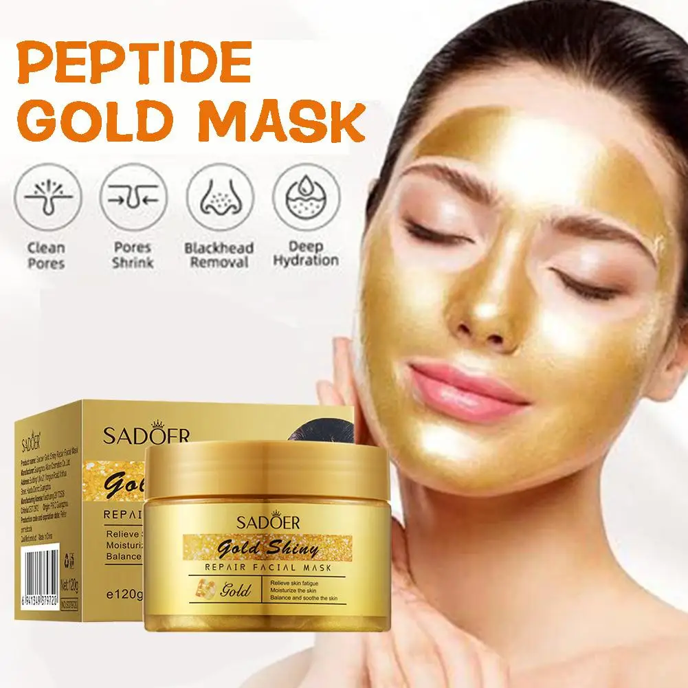 

24K Gold Collagen Peel Off Mask Remove Blackheads Acne Face Shrink Oil-Control Pores Anti-Wrinkle Skin Lifting Care Firming R2M7