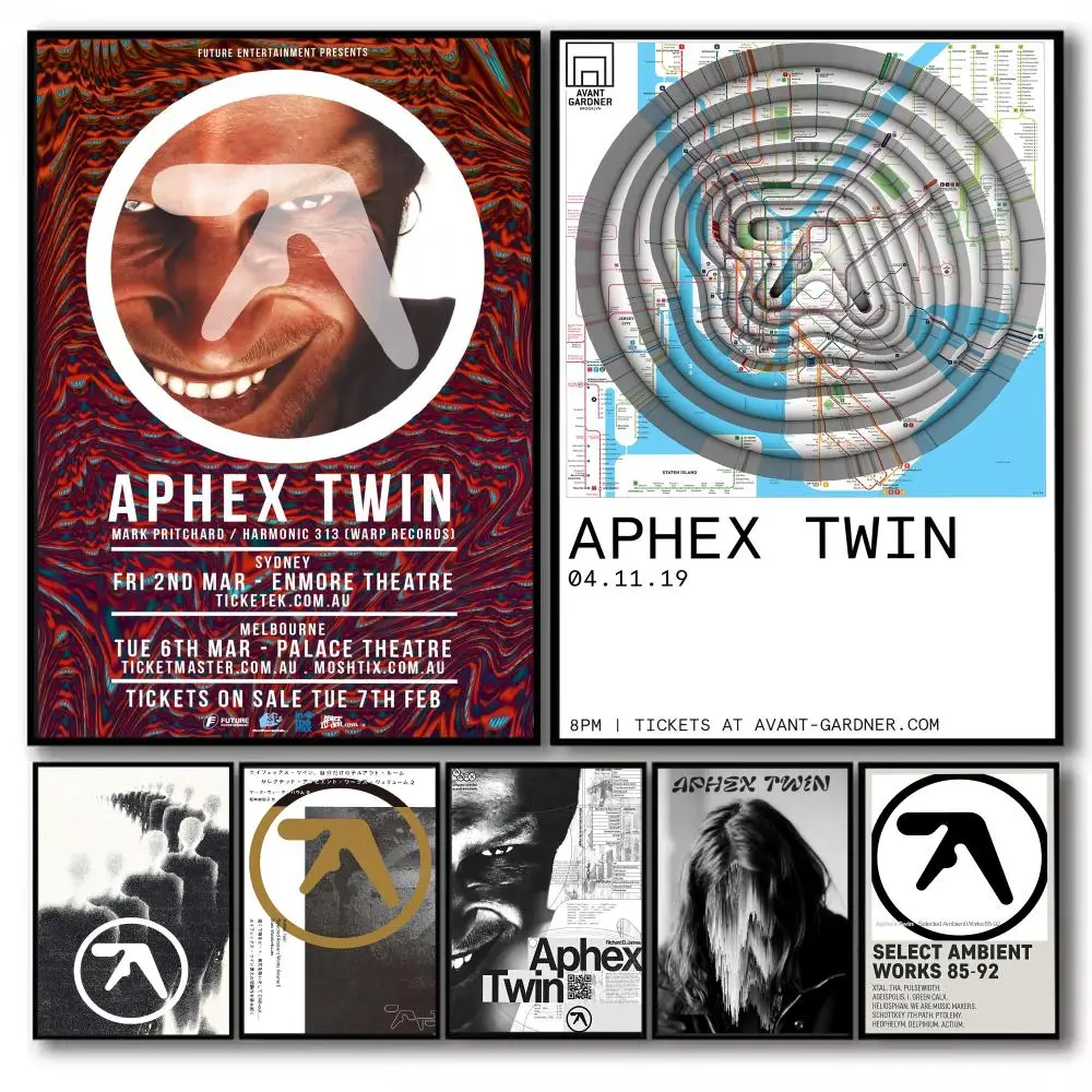 Фото 1 шт. певица A-Aphex T-Twin постер HD искусство для домашнего бара кафе кинотеатр Декор DIY индивидуальный винтажный принт №1