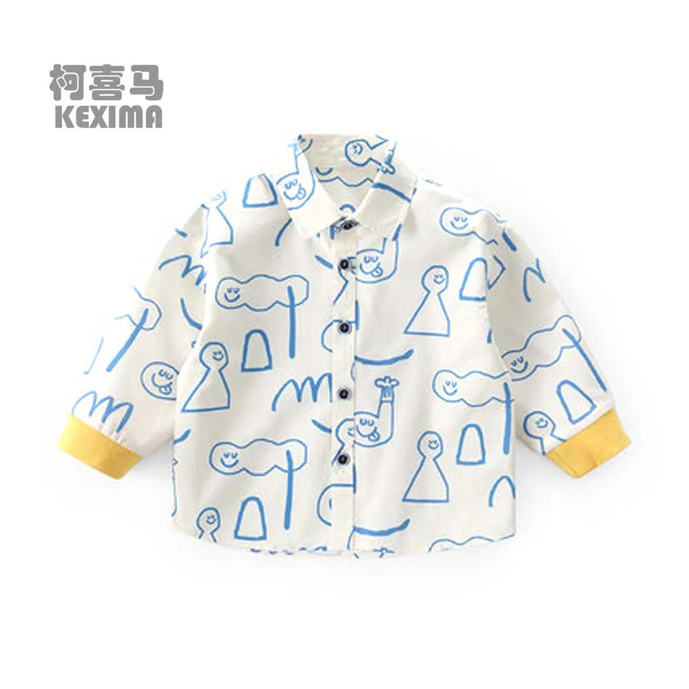 

Детская одежда KEXIMALBS, рубашка с длинным рукавом для мальчиков, новинка весны 2022, Детские рубашки с принтом, Детские рубашки для отдыха