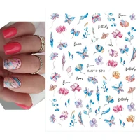 3d nail stickers back glue nail stickers beautiful butterfly nail decals for nail art manicure beauty decoration