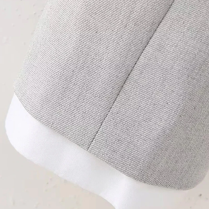 Модный женский комплект UETEEY из 2 предметов серая однобортная рубашка с