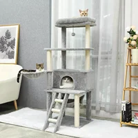 NEW2022 Cat Tree Towel Scratching Sisal Post Multi-Level Pet Climbing Tree with Hammock Bed Cat Ladder Extra Large Perch with To
