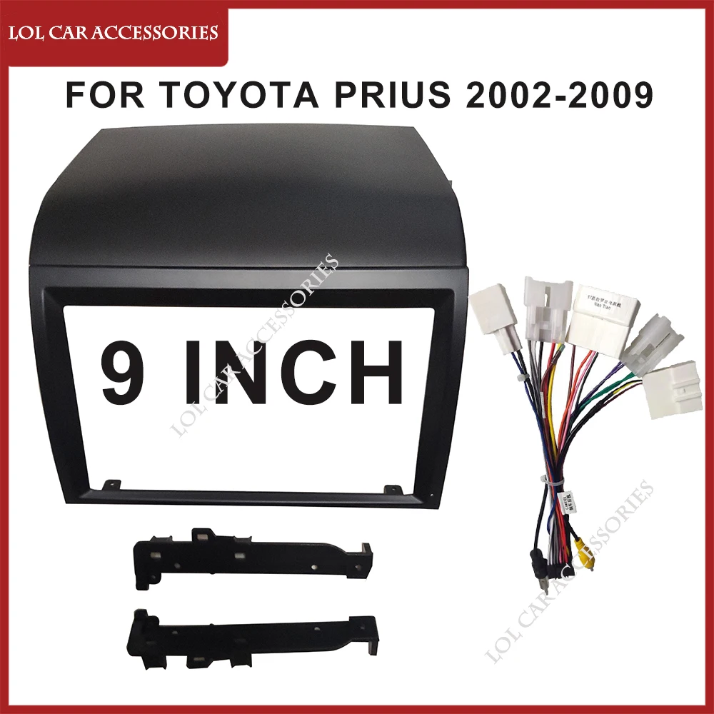 9 Inch For Toyota Prius 2002-2009 2 Din Head Unit Car Radio Android Stereo MP5 GPS Player Fascia Panel Casing Frame Install