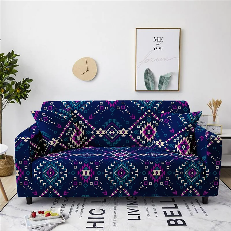 

European Retro Floral Print Sofa Cover Antifouling Elastic Seat Covers Home Decor Sofa Covers for Living Room Couch Covers