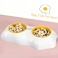 detachable easy cleaning feeder cats pet food bowl egg yolk pp feeding water drinking dog bowls for kitten puppy cat supplies