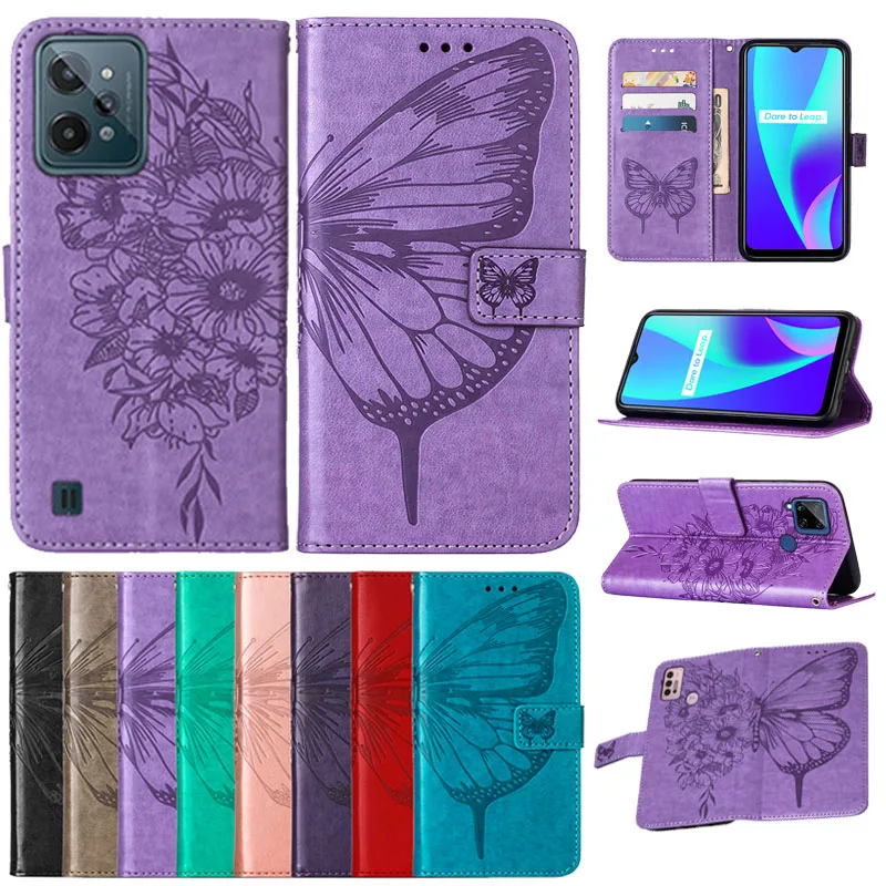 

3D Leather Wallet Phone Case on for OPPO Realme C31 C35 C21Y C25Y C25S C 25 C12 C15 C11 Cover for Realme GT Neo3 GT2 Pro Case