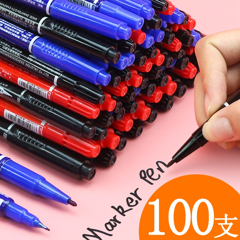 

10pcs Markers Black Oily Small Double Head Draw Liner Pen Children's Drawing Student Art Thin Head Stroke Quick Dry Water Proof