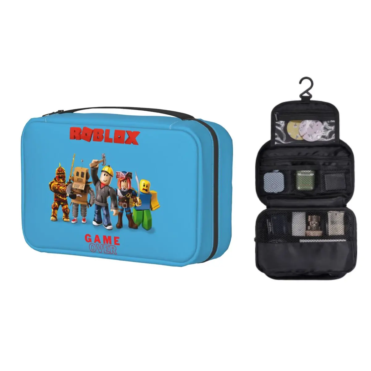 

Custom Robloxs Travel Cosmetic Bag Women Video Game Makeup Toiletry Organizer Lady Beauty Storage Dopp Kit