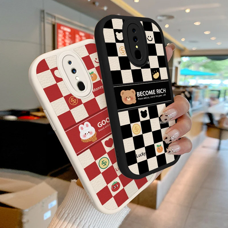 

Checked Rabbit Phone Case for OPPO F11 A9 2019 A96 China A9x Reno 2 F Z 4 5 6 7 8 K Pro Find X3 Lite Oneplus Nord N20 Soft