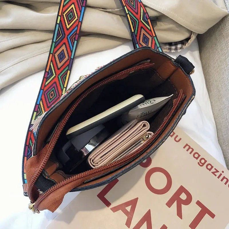 поясная сумка Ethnic Tassel Bucket Bag Fashion Retro Versatile Messenger Shoulder Bag Linen Chest Bag Fanny Pack Crossbody Bag