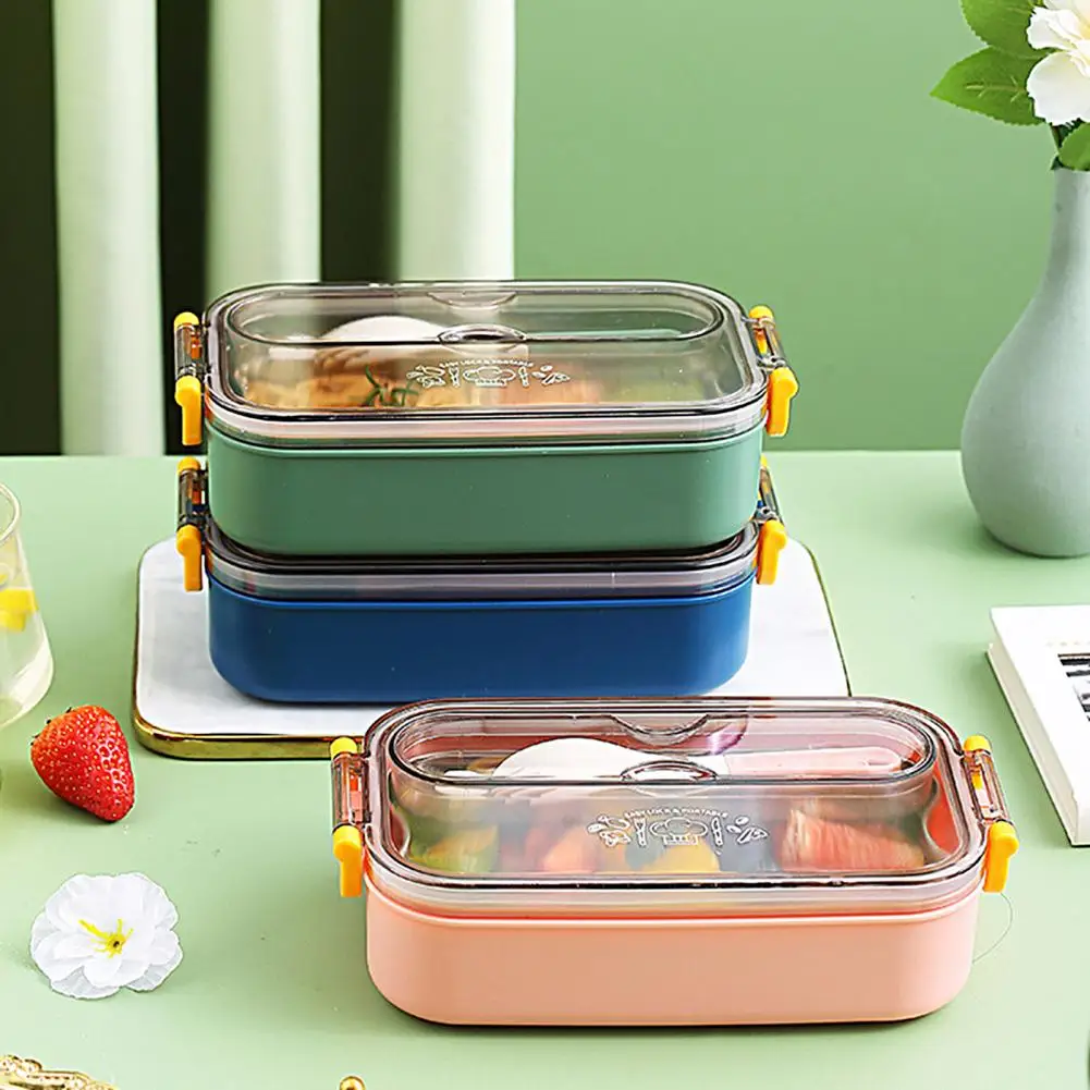 

1 Set Fashion Clear Lid Salad Container Lunch Box 3 Colors Meal Prep