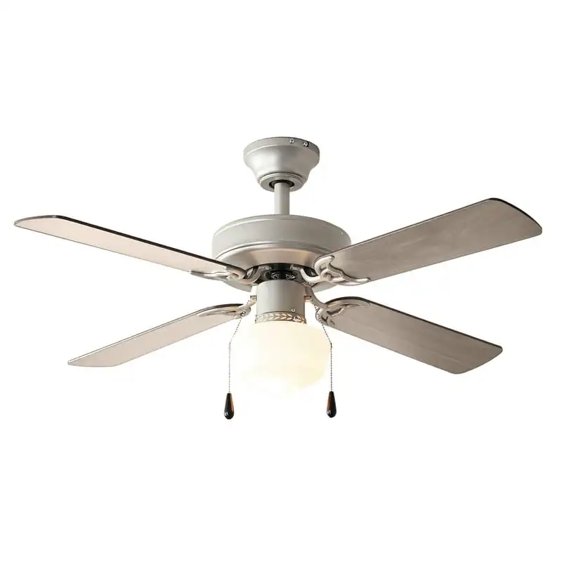 

Elegant & Stylish 4-Blade Satin Nickel, Inch Downrod Ceiling Fan with Light Kit & Reverse Airflow – Perfect for Home & Office