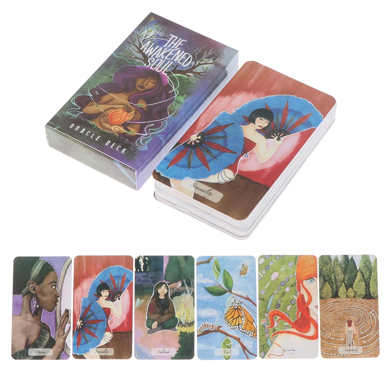 

The Awakened Soul Tarot Cards Oracle Card Divination Fate Deck Moon Witch Game Board Games Playing Cards Party Toys