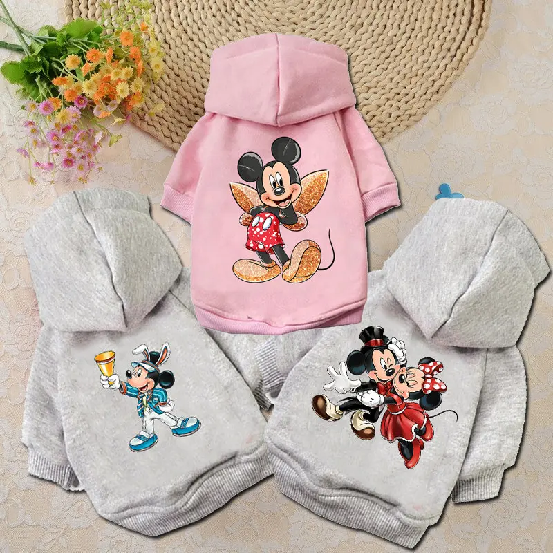 

Mickey Minnie Mouse Donald Duck Disney Dog Hoodies Cotton Dogs Clothes French Bulldog Warm Dogs Sweater Clothing Pets Jacket