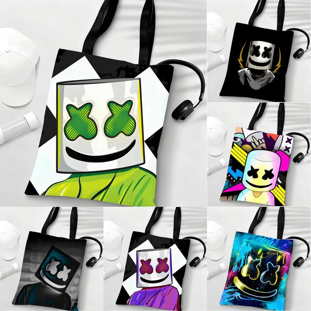 Фото M-MarshmelloS сумки для хранения музыкальных производителей легкая экологически чистая модная многоцелевая холщовая сумка через плечо большой вместимости №1