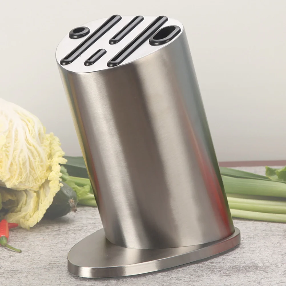 

6-Slot Kitchen Block Stainless Steel Holder Storage Rack Inserted Organizer
