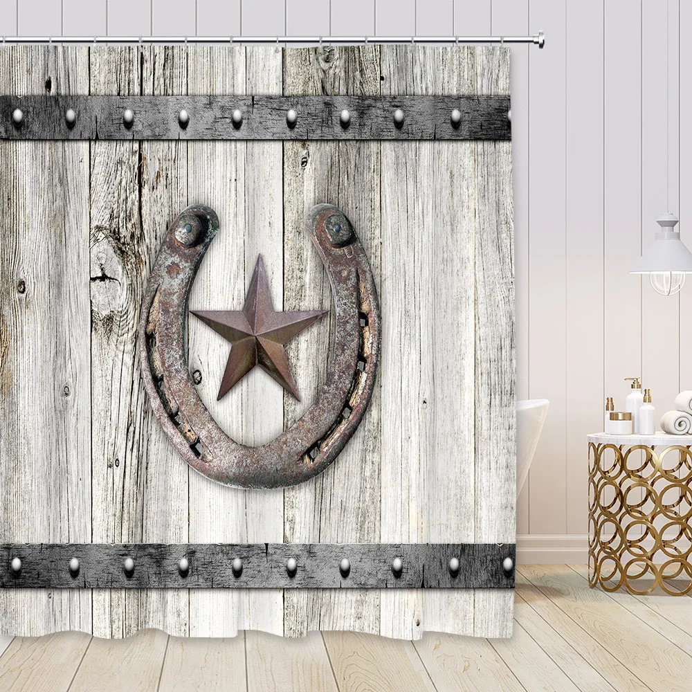 

Занавеска для душа в деревенском стиле, занавеска для душа в винтажном стиле с деревянной дверью в западном стиле, Техасский шторка для душа...