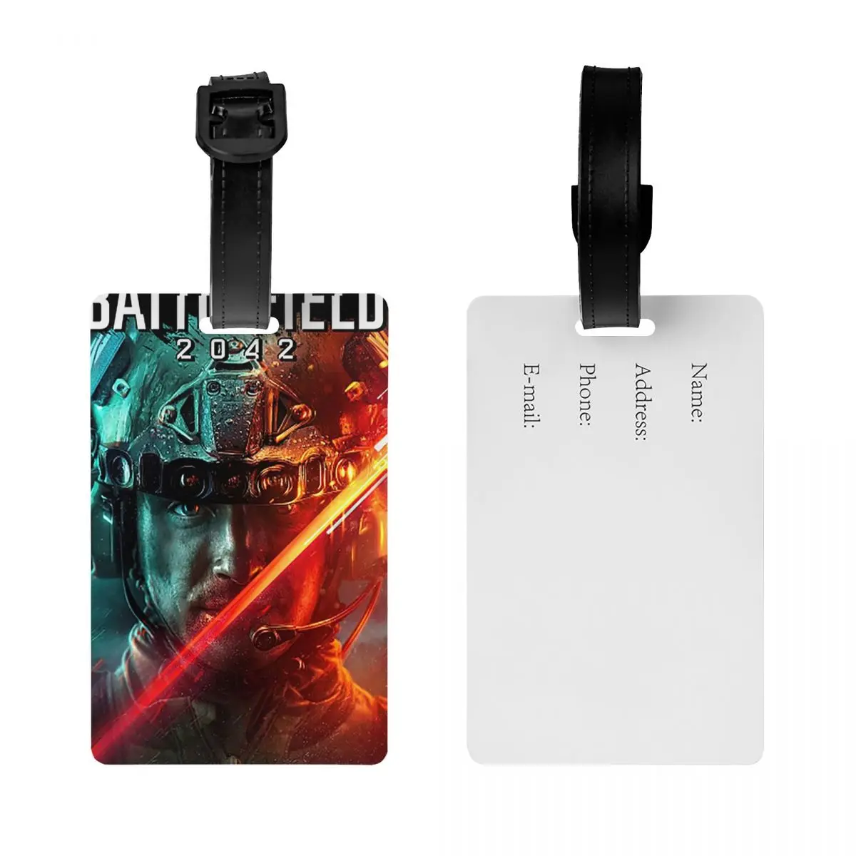 Фото Battlefield Game 2032, багажные бирки, аксессуары для чемодана, дорожная модная бирка для багажа, держатель этикетки, идентификационное имя, адрес №2