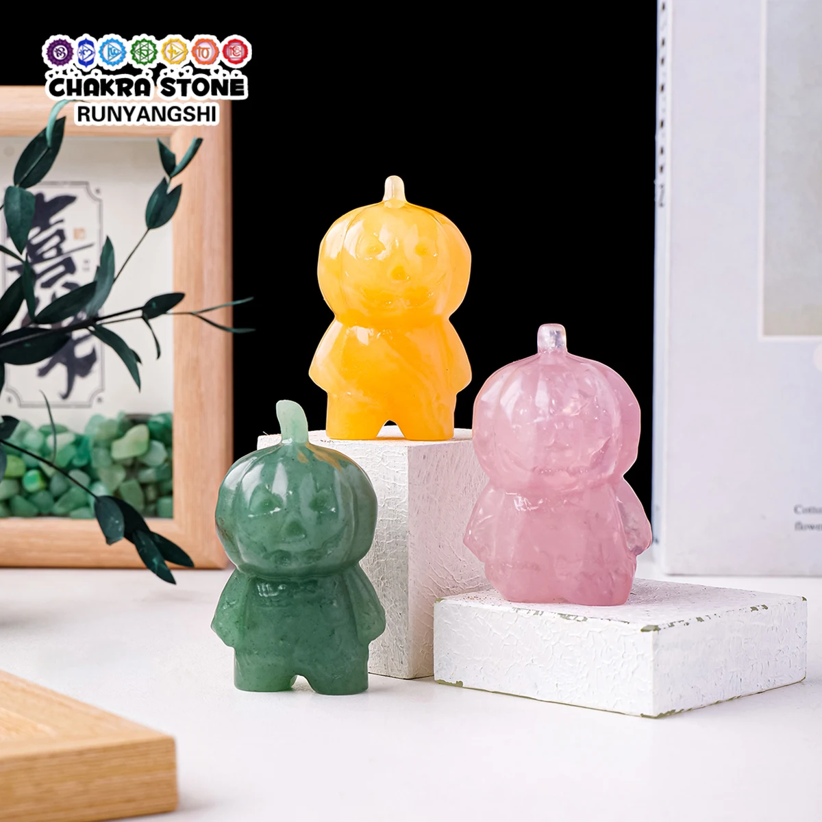 1 шт. натуральная Хрустальная Тыква ручной работы резная Хэллоуин зло тыква в