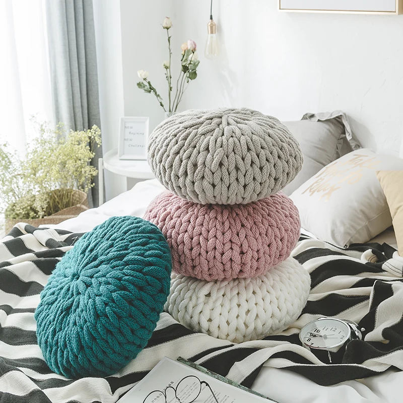 

Lovely Onion Shape Cushion Diameter 40cm Pure Color Handmade Weave Pillow Sweet 2022 Home Decoration Throw Pillow Sofa Cushion