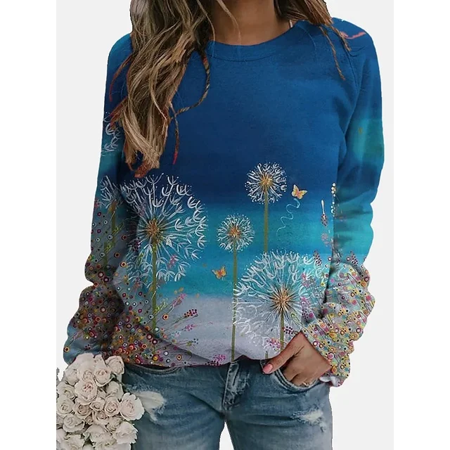 

[New In] Women Casual T Shirt 3D Print Floral Pattern O-Neck Street Casual Oversized Tops Plus Size