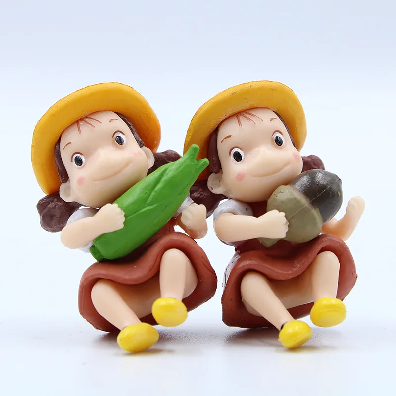 

Miyazaki Hayao TOTORO Toy Figures Woman Mei Anime Figures PVC Model Desktop Jewelry Small Micro Furnishing Articles Toys Figure