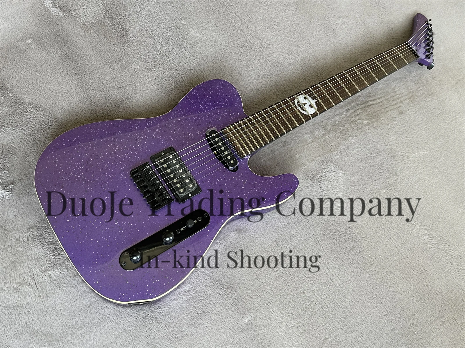 7-струнная электрогитара с фиолетовыми блестящими гранулами набор кленового