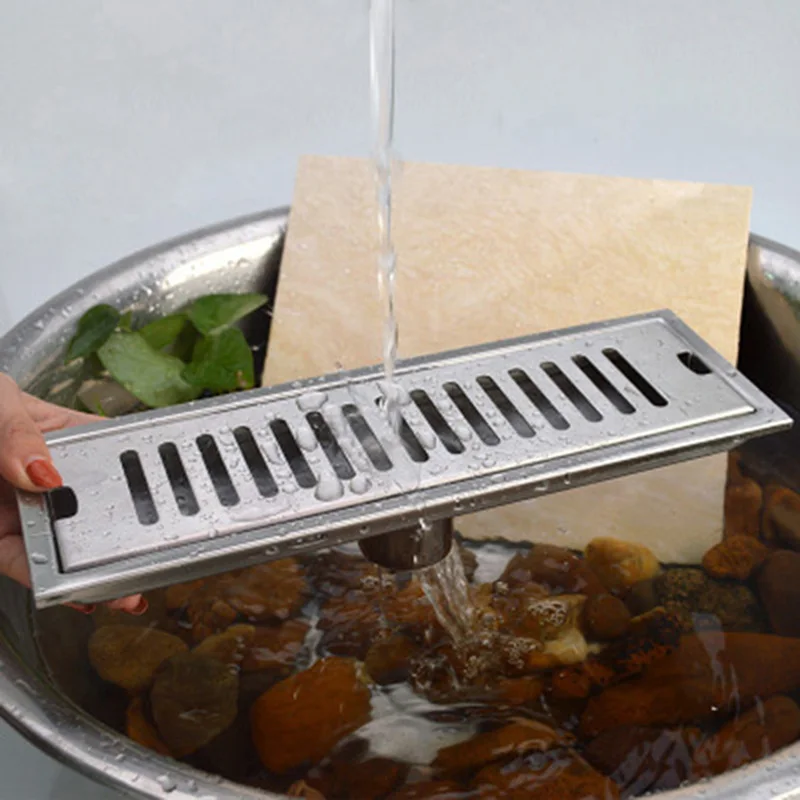 ledfre drain floor shower tile chan stainaless steel siphon shower floor long cover square drainage for bathroom lf66009b free global shipping