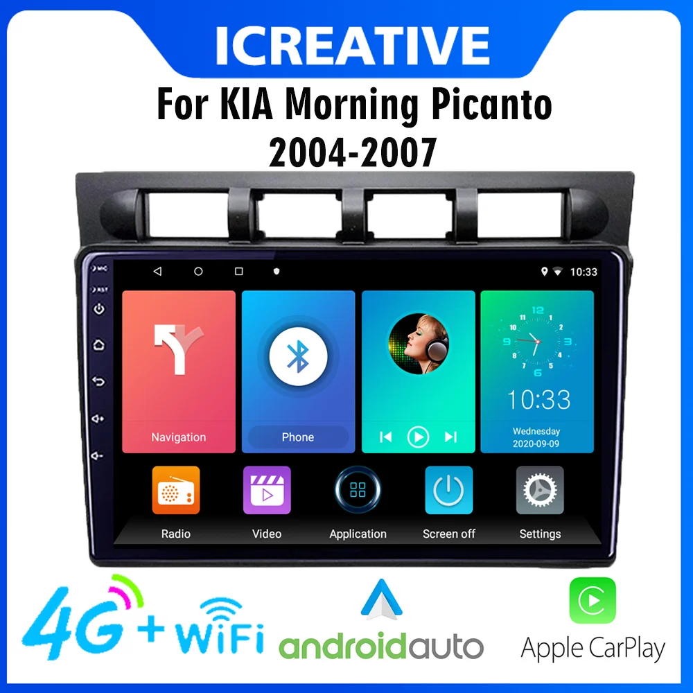 

Android 4G Carplay Car Radio For Kia Morning Picanto 2004 - 2007 2 Din Stereo WIFI GPS Navigation Multimedia Player Head Unit