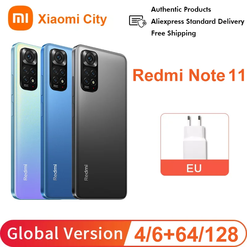 

Original Xiaomi Redmi Note 11 Global Version 4gb/6gb Ram 64gb/128gb Rom 33W Pro Fast Charging Snapdragon Smartphone