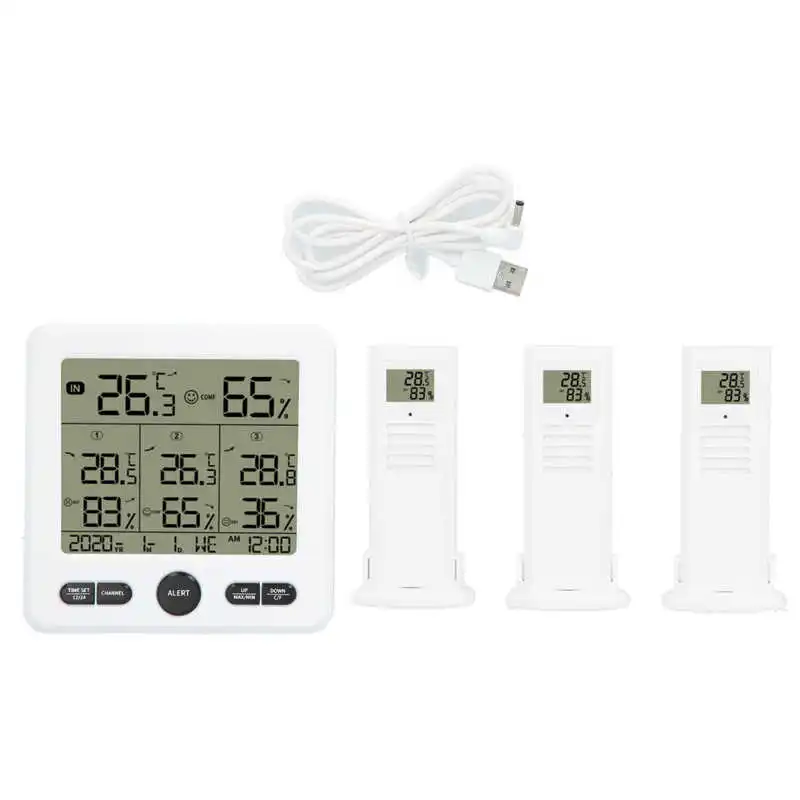 

TS-6210 3 in 1 Wireless Thermometer Hygrometer Indoor Outdoor Temperature Gauges with Alarm Temperature Instruments