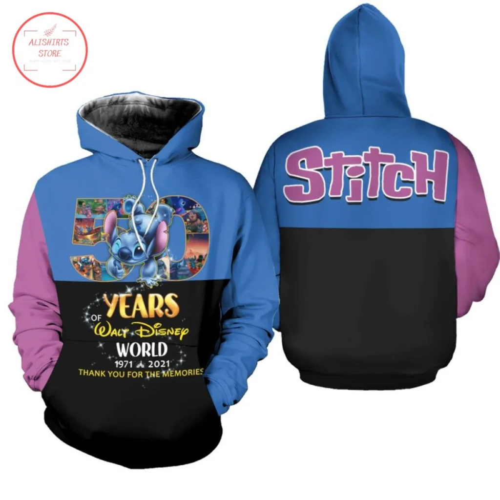 

Disney 3D Hoodie Fashion Clothing Men's Women's HoodieStich 50 Years Anniversary Of Walt Disney World Hoodie 3d