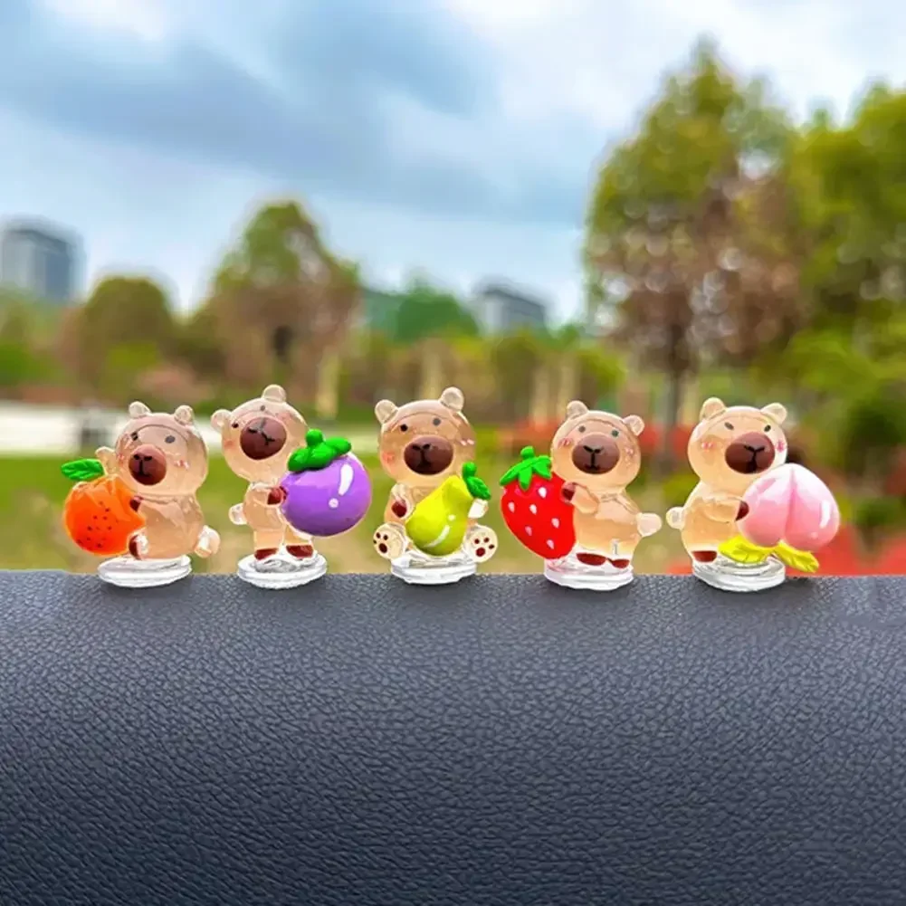 Миниатюрные Мультяшные украшения капибара 5 шт. для кукол на приборную панель