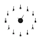 Настенные часы Rock N Roll для гитар, большие бескаркасные 3d-часы сделай сам для музыкальных инструментов, гитар, гигантские настенные часы