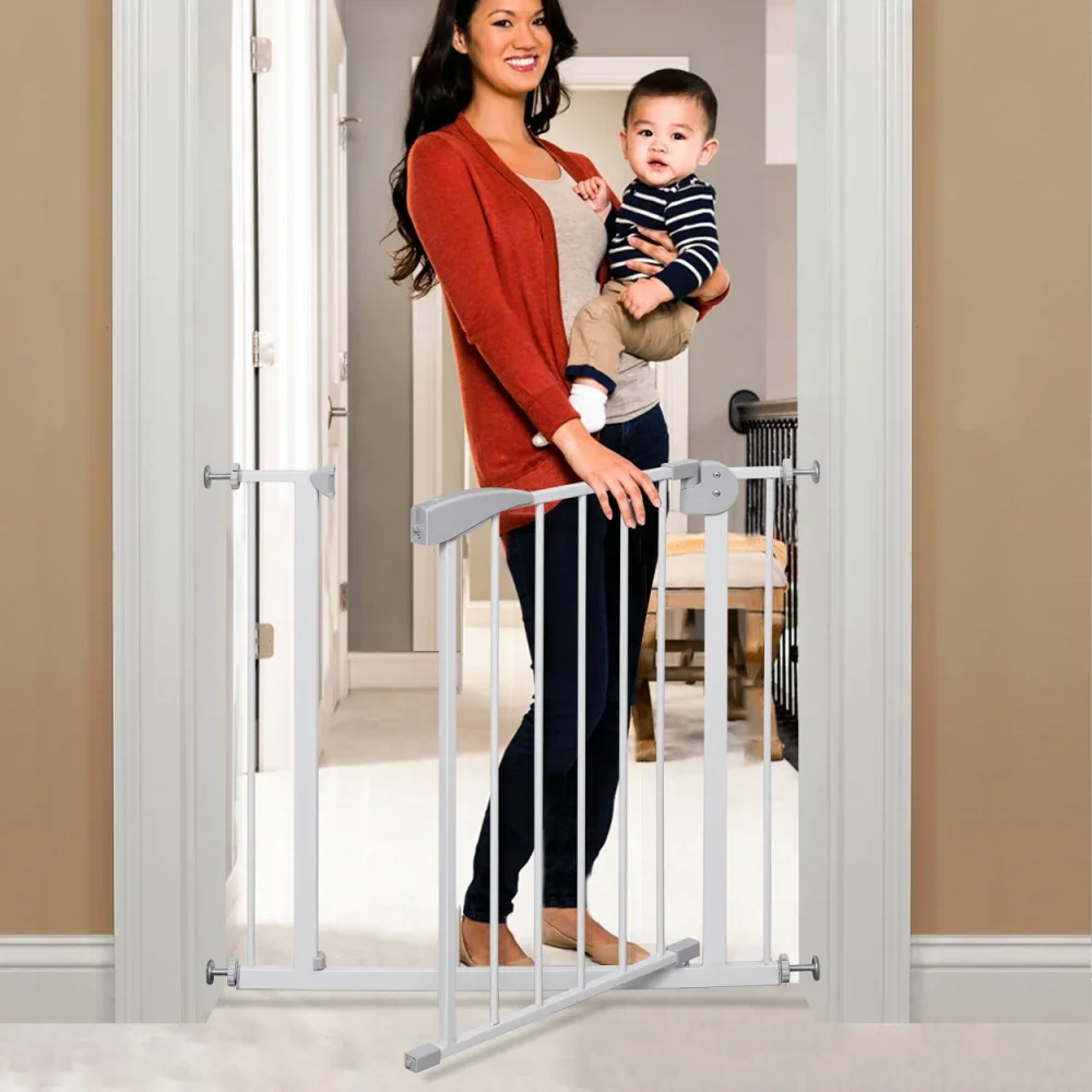 

Easy Walk Thru Pet Gate Safety Gate Durability Dog Gate For House, Stairs, Doorways, Fits Openings 29.5