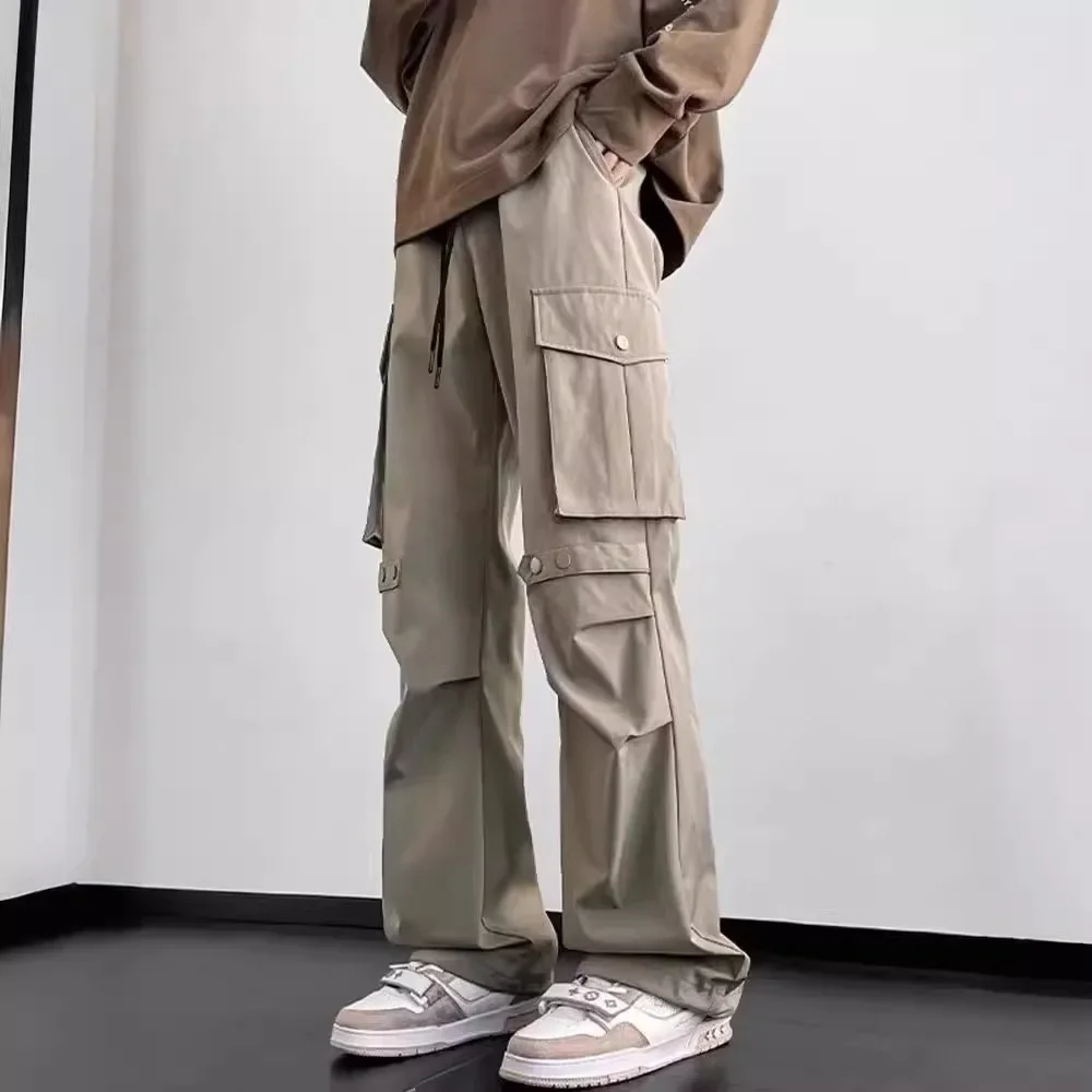 Мужские летние свободные прямые повседневные брюки в американском стиле