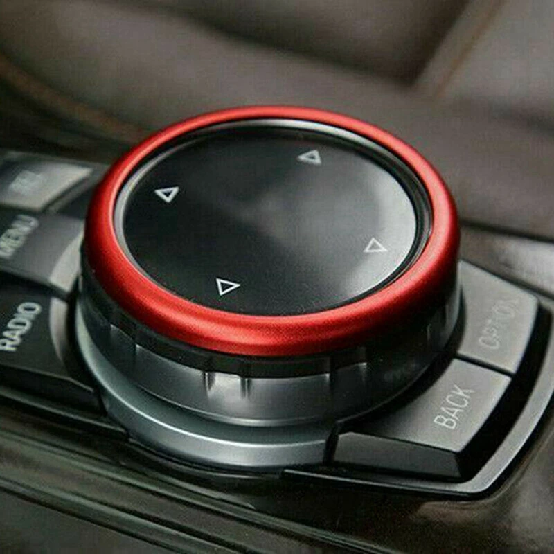 2X красное алюминиевое кольцо центральная консоль Idrive мультимедийный контроллер