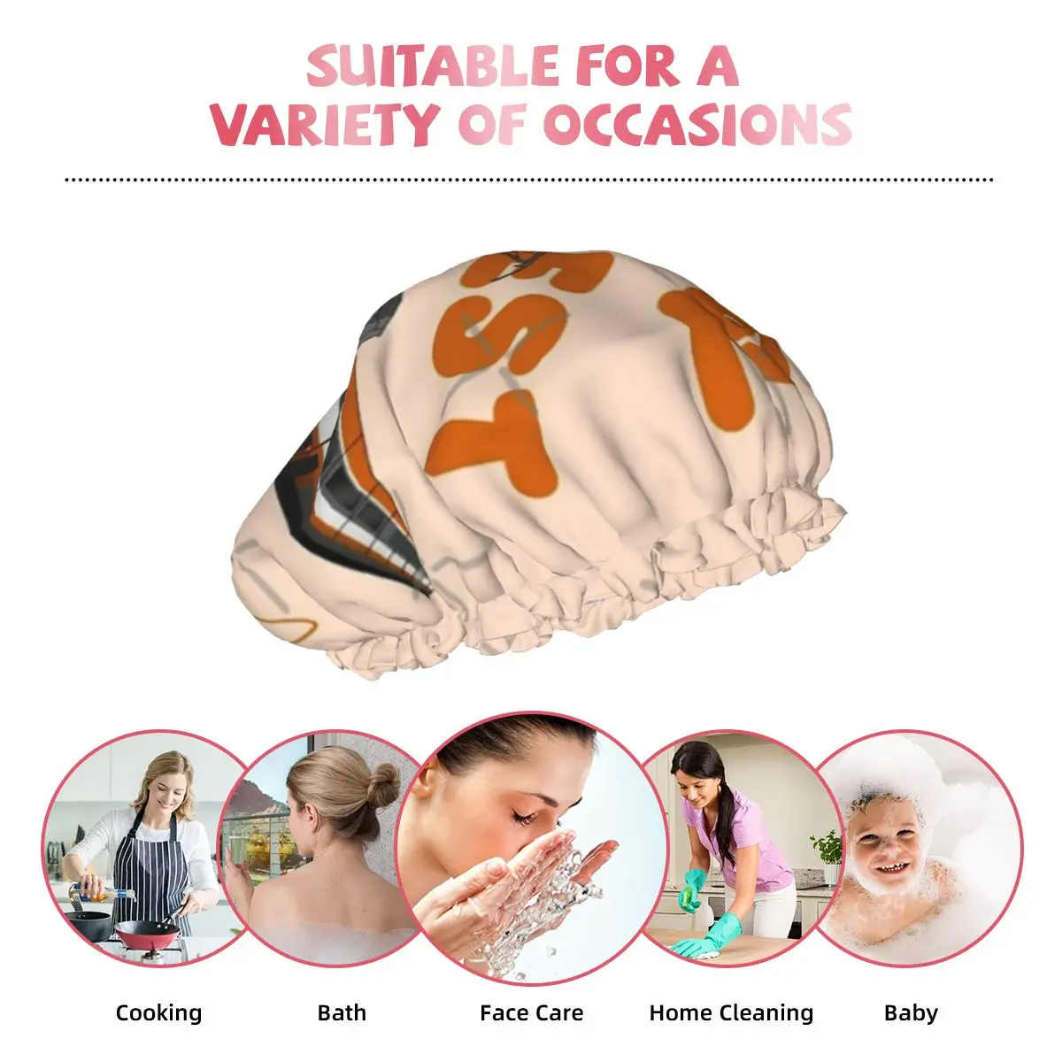 Сдвоенная Водонепроницаемая мягкая душевая шапочка для приготовления пищи с