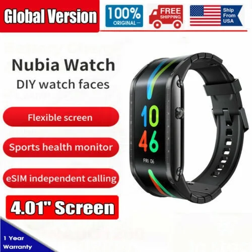 

Original Nubia Smart Watch Wifi foldable display Flexible wrist Mobile bracelet