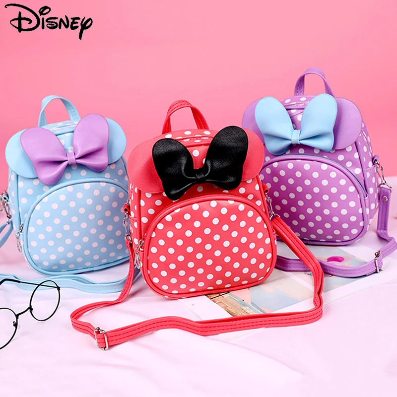 Детский школьный портфель Disney, милый рюкзак из искусственной кожи с Микки Маусом для детей дошкольного возраста, Диагональная Сумка на одно...