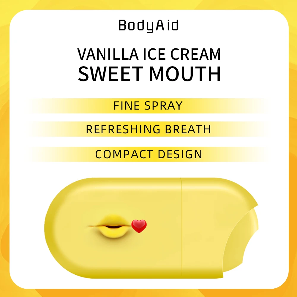 

Mouth Spray 4 Colors Protable Breath Freshener Mouth Refreshing Cute Packaging Oral Care Mouth Spray BodyAid 12ml