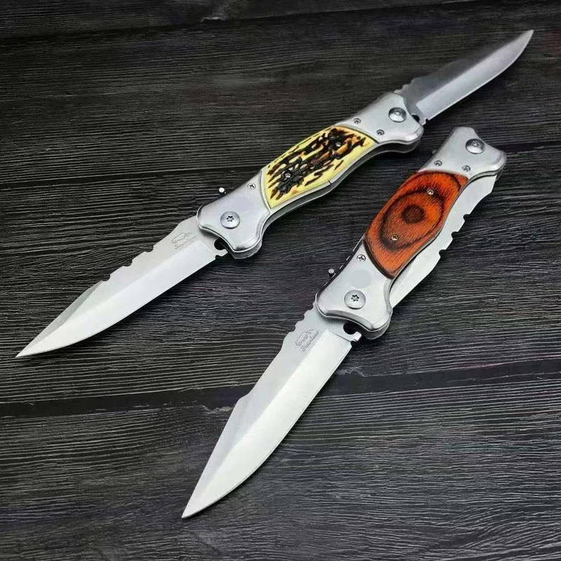 

Russian Tactical Folding Knife 440C Blade Wood Bone Handle Outdoor Camping Hunting Survival Pocket Utility EDC Tools