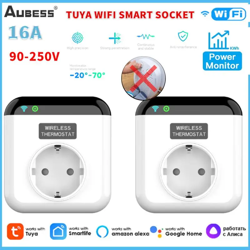 

Tuya Eu Wall Socket Wifi Smart Life Application Control Google Alexa Smart Socket Single Smart Socket 16A APP Remote Control
