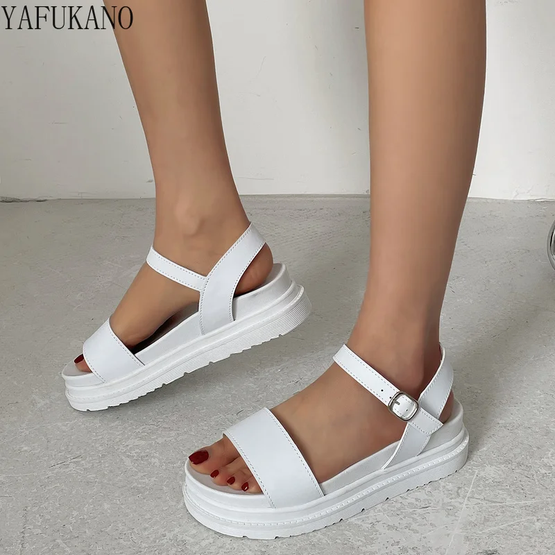 

Summer New Mid-heel Platform Sandals Fashion Thick Bottom Open Toe Rome Shoes Student Cozy Sandals Plus Size Womens Shoes 36-42