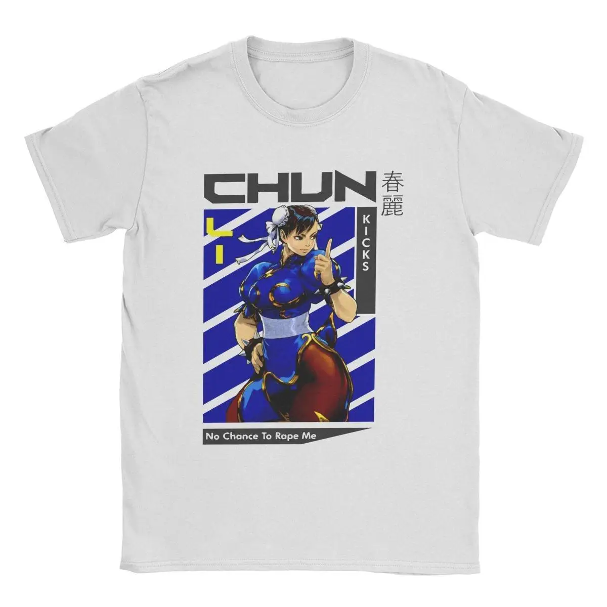 Chun Li Video Games T Shirt for Men 100% Cotton Fun T-Shirts Crewneck Tees Short Sleeve Clothing Plus Size