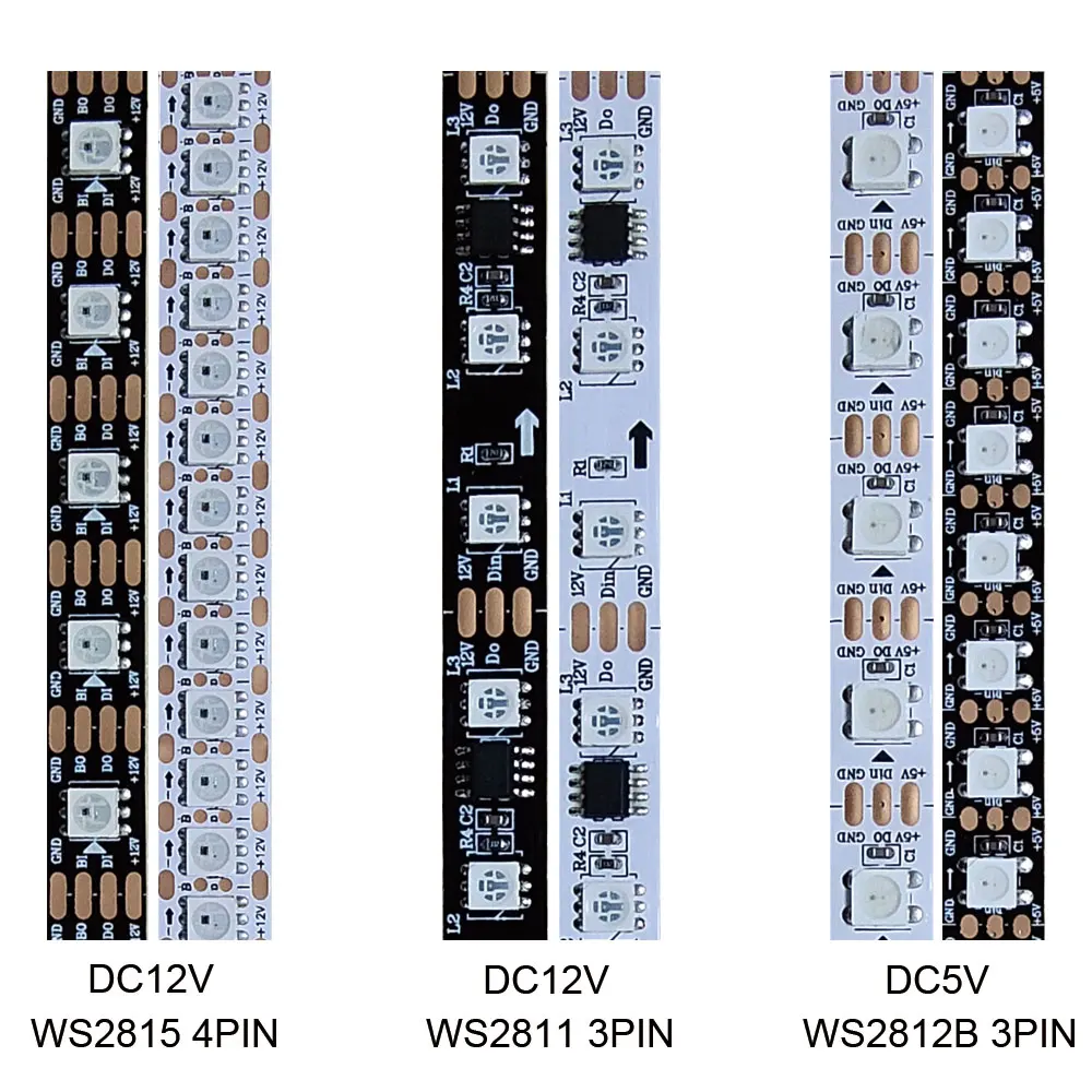 

Aurboos RGBIC светодиодная лента WS2812 30/60/74/96/144 пикселей 5В/12В