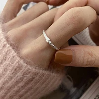 fmily minimalist 925 sterling silver geometric square ring opening adjustable versatile personality jewelry for girlfriend gifts