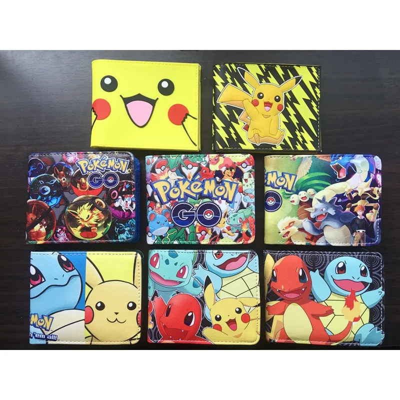 Pokemon Cute Wallet Anime Pikachu Action Figures Bulbasaur Charmander Squirtle Wallet Card Children Christmas Birthday Gifts Toy
