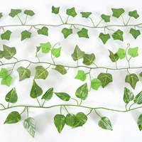 3pcs green leaf vine artificial hanging ivy leaves garland plants home garden wall decor rattan string wedding party decoration